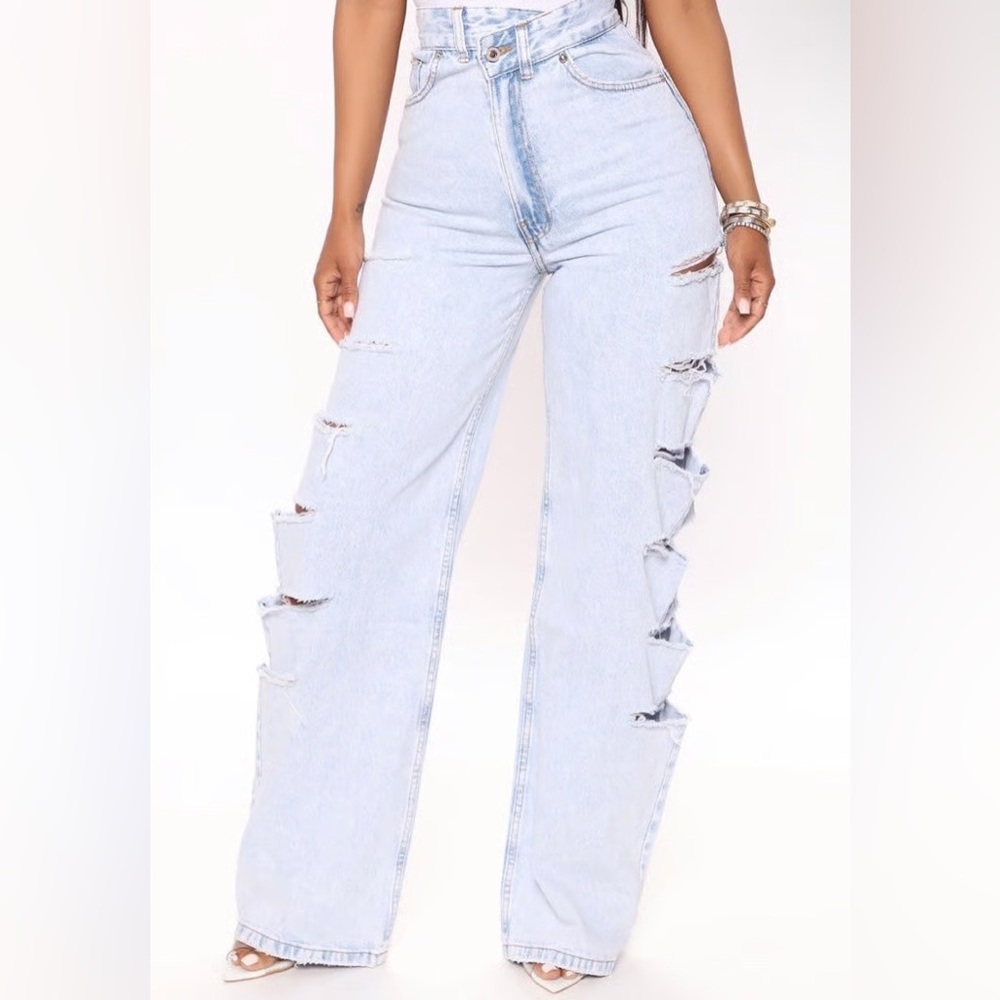 Highway Jeans Light Blue Distressed Cutout Flare Jeans Size 3
